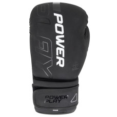 Боксерські рукавиці PowerPlay Ultra Mat 12 унцій, чорний-білий, код: PP_3024_12oz_Bl/White