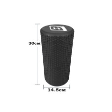 Масажний ролик EasyFit Foam Roller 300х145 мм, чорний, код:  EF-2024-BK-EF