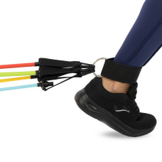 Еспандер багатофункціональний для фітнесу 5 жгутів Zelart Resistance Band в чохлі різнокольоровий, код: FI-5449