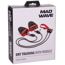 Тренажер для плавання з лопатками для тренування гребка MadWave Dry Training опір 3,6-10,8 кг, чорний-зелений, код: M077103300W-S52