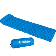 Надувний килимок Outtec 195х55х5см з подушкою соти голубий, код: 5907766664727