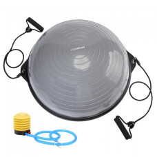 Балансувальна платформа (півсфера) Cornix Bosu Ball 58 см з еспандерами Grey, код: XR-0455