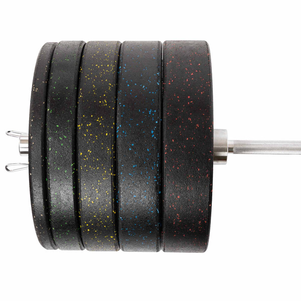 Бамперні диски із структурної гуми Record Bumper Plates 51мм, 15кг, чорний-жовтий, код: TA-4782-15