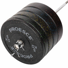 Бамперні диски із структурної гуми Record Bumper Plates 51мм, 15кг, чорний-жовтий, код: TA-4782-15