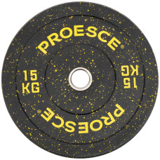 Бамперні диски із структурної гуми Record Bumper Plates 51мм, 15кг, чорний-жовтий, код: TA-4782-15