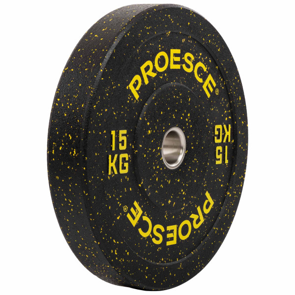 Бамперні диски із структурної гуми Record Bumper Plates 51мм, 15кг, чорний-жовтий, код: TA-4782-15