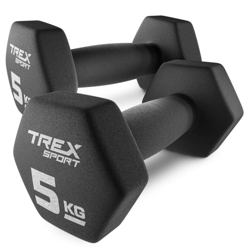 Гантелі для фітнесу неопренові TREX Sport TX-050VD 2x5кг, код: 5902308231252