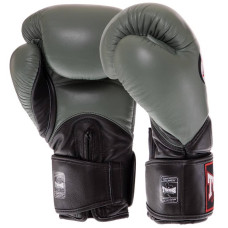 Рукавички боксерські шкіряні Twins Velcro 14 унцій, оливковий-чорний, код: BGVL11_14OLBK