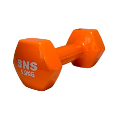 Гантель вінілова SNS 1х5 кг, помаранчевий, код: 12682-SNS