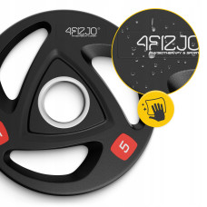 Диск олімпійський 4Fizjo металевий, прогумований 2x5 кг, чорний, код: P-5905973401241