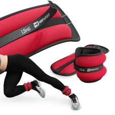 Обважнювачі для ніг та рук Hop-Sport HS-S003WB 2х1,5кг червоні, код: 5902308226395