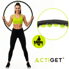 Обруч для талії Actiget (хулахуп) масажний, складний 88 см 1.2 кг Black, код: ACT0135