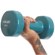 Гантелі для фітнесу вінілові Zelart Beauty 2x4 кг фіолетовий, код: TA-5225-4_V