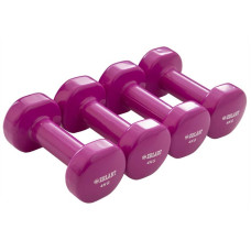 Гантелі для фітнесу вінілові Zelart Beauty 2x4 кг фіолетовий, код: TA-5225-4_V