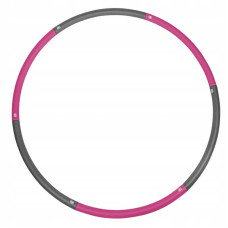 Обруч масажний Hula Hoop SportVida 900 мм, сірий-рожевий, код: SV-HK0215