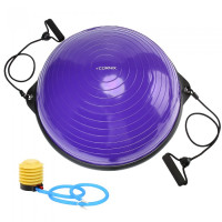 Балансувальна платформа (півсфера) Cornix Bosu Ball 58 см з еспандерами Violet, код: XR-0454
