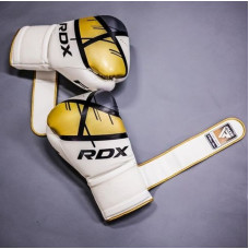 Боксерські рукавиці RDX F7 Ego 10 унцій, білий-золотий, код: BGR-F7GL-10oz