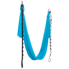 Гамак для йоги зі стропами та кріпленням до стелі FitGo Antigravity Yoga 5100х3070 мм, блакитний , код: DH6026-1_N