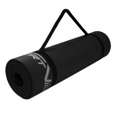Килимок для йоги та фітнесу SportVida NBR 1800x600x10 мм, чорний, код: SV-HK0166