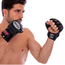 Рукавички для змішаних єдиноборств MMA Boxer M чорний, код: 5021_MBK