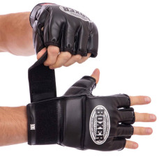 Рукавички для змішаних єдиноборств MMA Boxer L, чорний, код: 5021_LBK