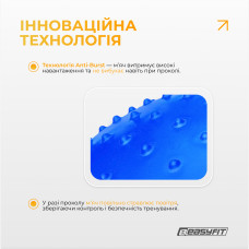 Фітбол EasyFit Hybrid 750 мм, напівмасажний, синій, код: EF-3012-BL-EF