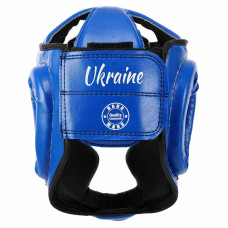 Шолом боксерський з повним захистом шкірозамінник Boxer New M, синій, код: 2036-N_MBL