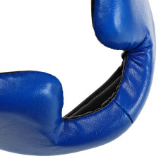 Шолом боксерський з повним захистом шкірозамінник Boxer New M, синій, код: 2036-N_MBL