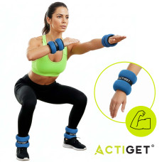 Обважнювачі-манжети для ніг та рук Actiget 2 x 2 кг Blue/Black, код: ACT0130