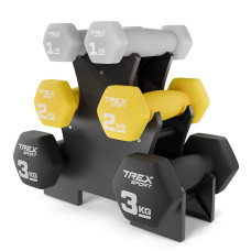 Набір фітнес гантелей TREX Sport TX-V120VS з підставкою 12кг, код: 5902308231207