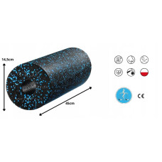Масажний ролик 4FIZJO EPP PRO+ 45 x 14.5 см (валик, роллер) гладкий Black/Blue, код: P-5907222931141