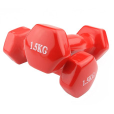 Гантелі вінілові для фітнесу FitGo 2х1,5 кг, код: 80022-V15-WS